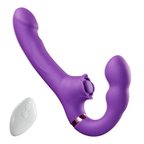 Loria - Couples 10 Tapping & Vibrating G-spot Clit Stimulator Strapless Double-ended Remote Control Dildo