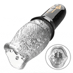 TORNADO -5 Rotating + 10 Vibrating Transparent Sleeve Oral Sex Cup
