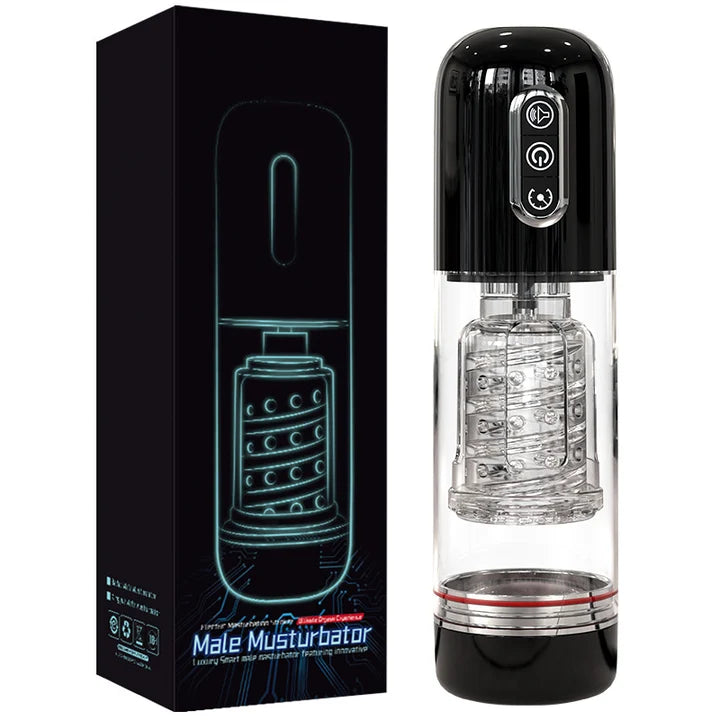 EMP - Automatic Sucking Telescopic Rotating Male Masturbator Cup Real Vagina Pocket Pussy Blowjob Machine