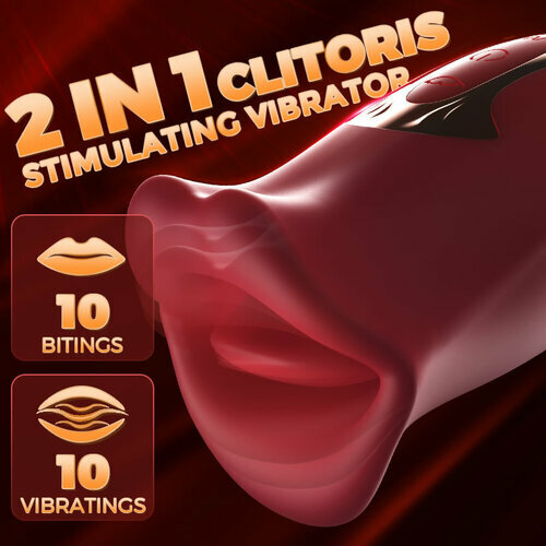MOU - Pressb Biting & Vibrating Clitoral Vibrator Nipple Stimulator