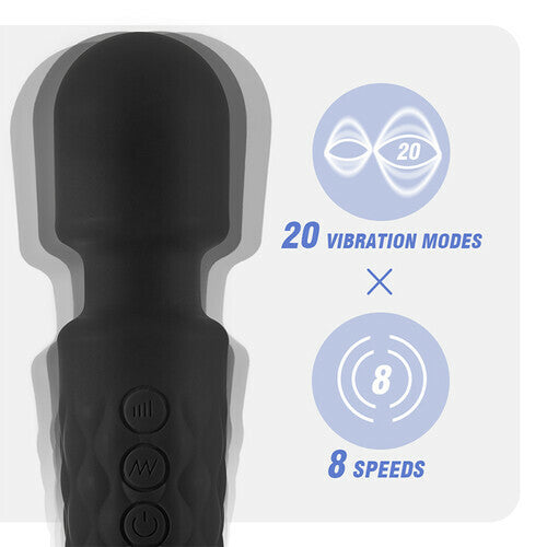 Mas - 8 Speeds 20 Frequencies Vibrating AV Clitoral G-Spot Massager