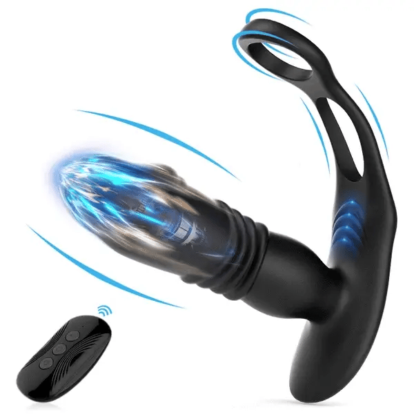 Saul - Thrusting & 12 -Vibrating Cock Rings Prostate Massager