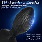 ERO - LED Light 360° Rotation & Vibration Remote Control Anal Plug For Solo or Couple
