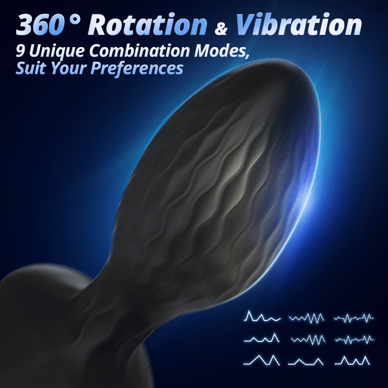 ERO - LED Light 360° Rotation & Vibration Remote Control Anal Plug For Solo or Couple