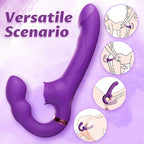 Loria - Couples 10 Tapping & Vibrating G-spot Clit Stimulator Strapless Double-ended Remote Control Dildo