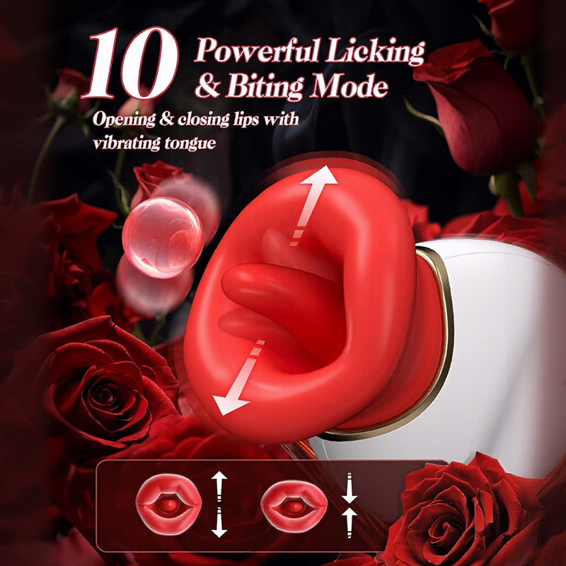 Sofia - Mouth Tongue 4 In 1 Licking& Biting & Sucking & Vibrating Clitoral Vibrator