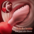 Sera - Tongue-Shaped 360° Rotating Anal Plug with Rose Base for Women & Men