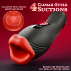 Queen - 9 Vibrations 4 Clamping Suctions Clamping Suction Oral Simulation Male Masturbator