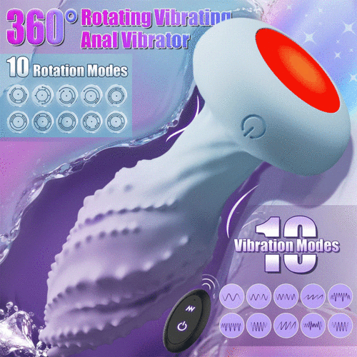 Little Monster 360° Rotating Anal Vibrator 10 Vibration Frequencies 7-Color LED Light