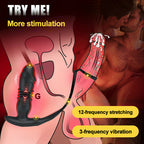 Saul - Dual Cock-Ring Thrusting Prostate Massager with 12 Vibrations