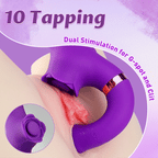 Loria - Couples 10 Tapping & Vibrating G-spot Clit Stimulator Strapless Double-ended Remote Control Dildo