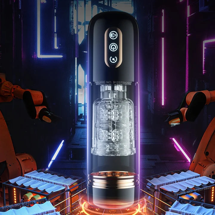 EMP - Automatic Sucking Telescopic Rotating Male Masturbator Cup Real Vagina Pocket Pussy Blowjob Machine