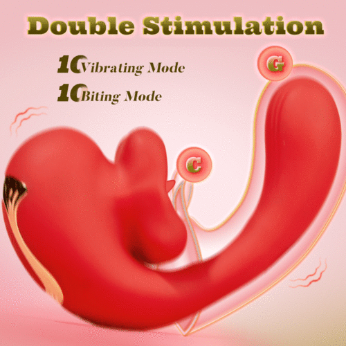 Lev - Tongue Licking G-spot Vibrator with 10 Biting Clitoral Stimulators