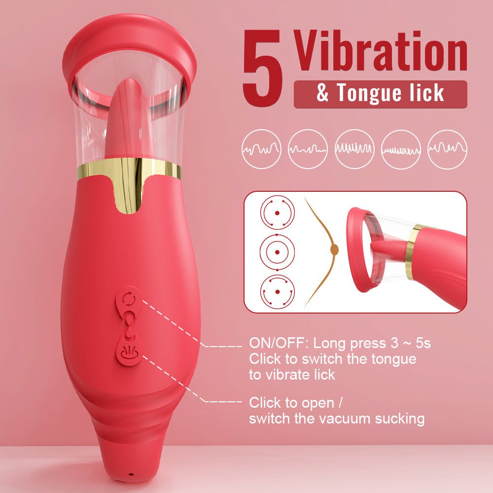 Sierra - Suction Intensity Tongue-licking Clit & Nipple Stimulator