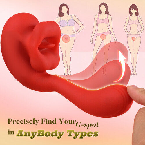 Lev - Tongue Licking G-spot Vibrator with 10 Biting Clitoral Stimulators