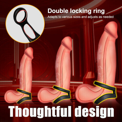 Saul - Dual Cock-Ring Thrusting Prostate Massager with 12 Vibrations