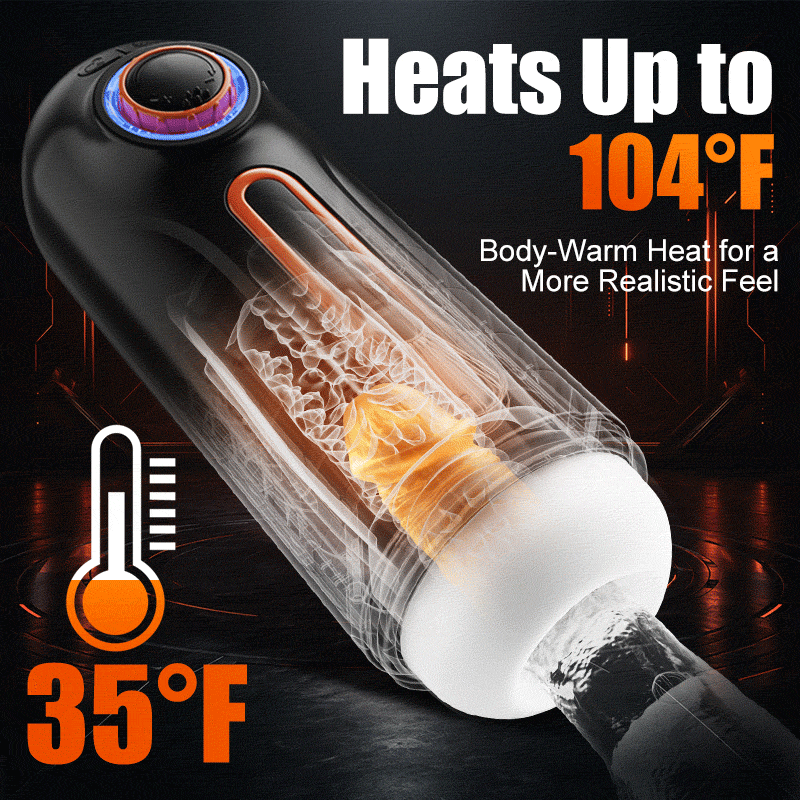 Allen - 6-in-1 Thrusting, Vibrating & Heating Blow Job Masturbator Cup with 4 Suction Modes