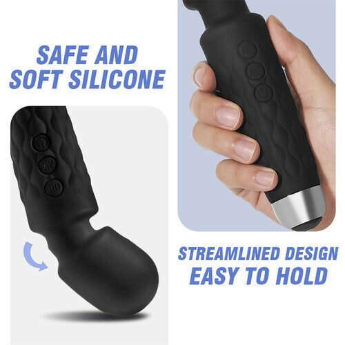 Mas - 8 Speeds 20 Frequencies Vibrating AV Clitoral G-Spot Massager