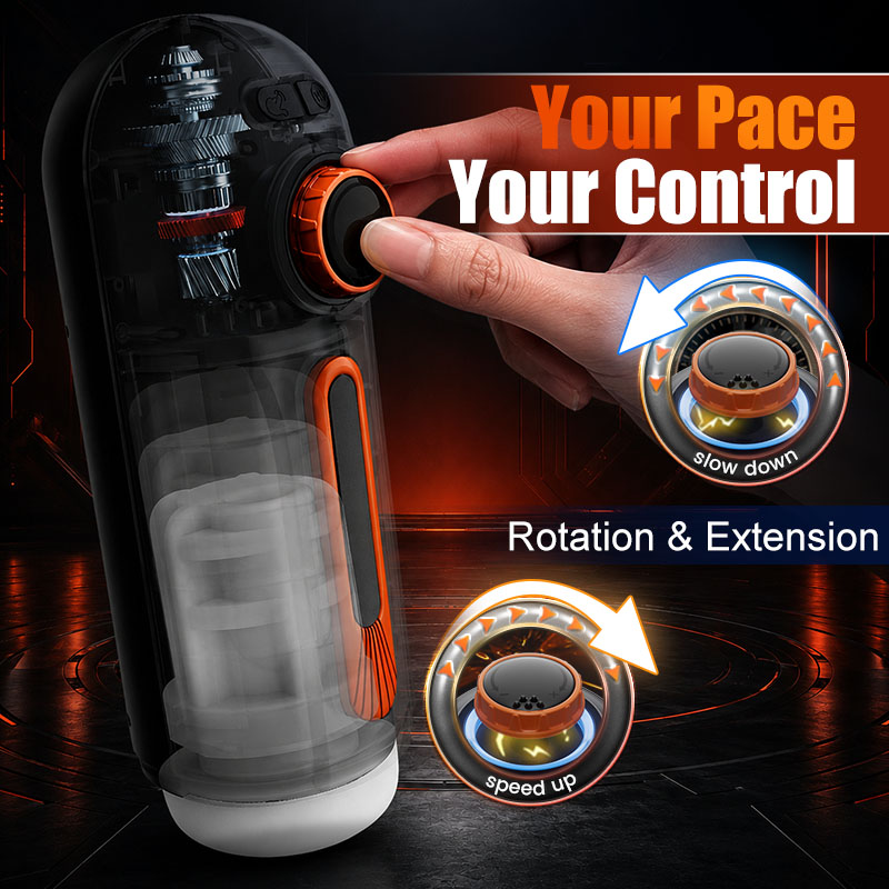 Allen - 6-in-1 Thrusting, Vibrating & Heating Blow Job Masturbator Cup with 4 Suction Modes