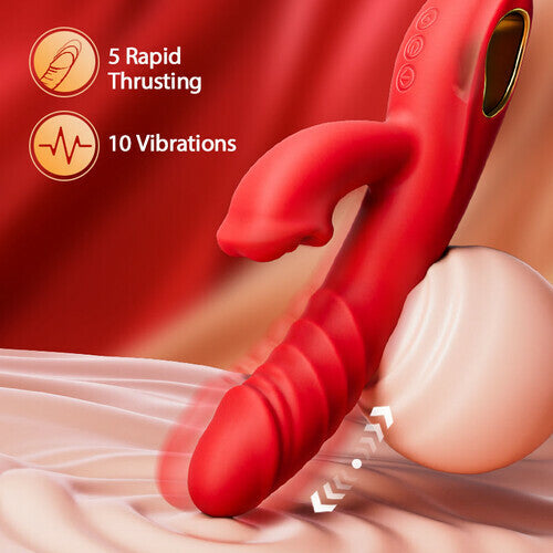Chloe - 4 In 1 Thrusting & Licking Biting G-spot Vibrator Tongue Clitoral Stimulator