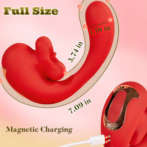 Lev - Tongue Licking G-spot Vibrator with 10 Biting Clitoral Stimulators