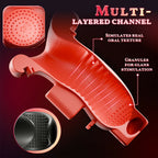 Queen - 9 Vibrations 4 Clamping Suctions Clamping Suction Oral Simulation Male Masturbator