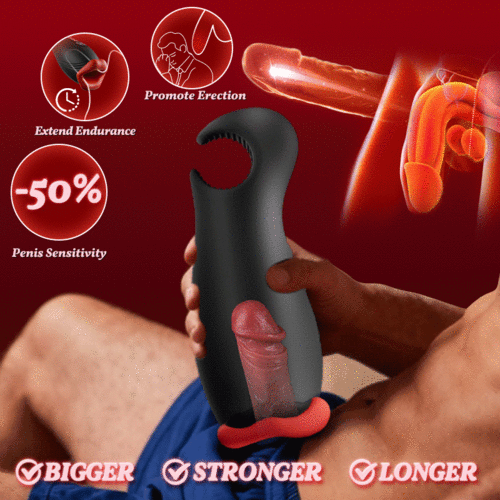 Queen - 9 Vibrations 4 Clamping Suctions Clamping Suction Oral Simulation Male Masturbator