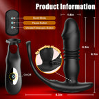 Saul - Dual Cock-Ring Thrusting Prostate Massager with 12 Vibrations
