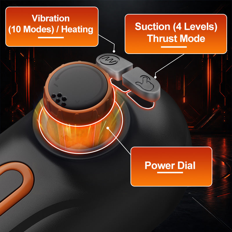 Allen - 6-in-1 Thrusting, Vibrating & Heating Blow Job Masturbator Cup with 4 Suction Modes