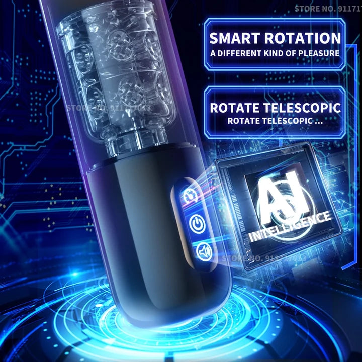 EMP - Automatic Sucking Telescopic Rotating Male Masturbator Cup Real Vagina Pocket Pussy Blowjob Machine