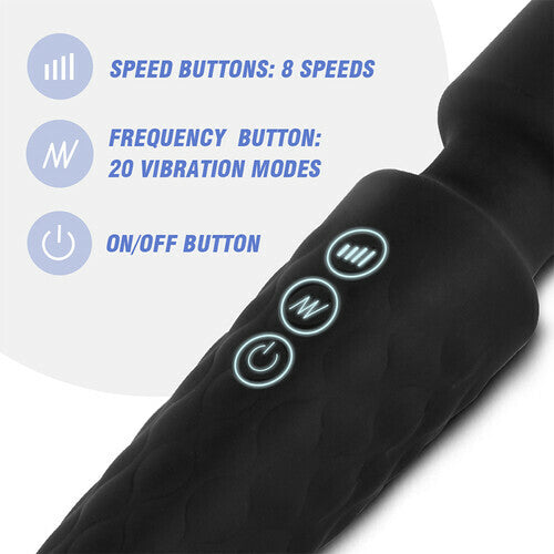 Mas - 8 Speeds 20 Frequencies Vibrating AV Clitoral G-Spot Massager