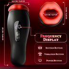 Queen - 9 Vibrations 4 Clamping Suctions Clamping Suction Oral Simulation Male Masturbator