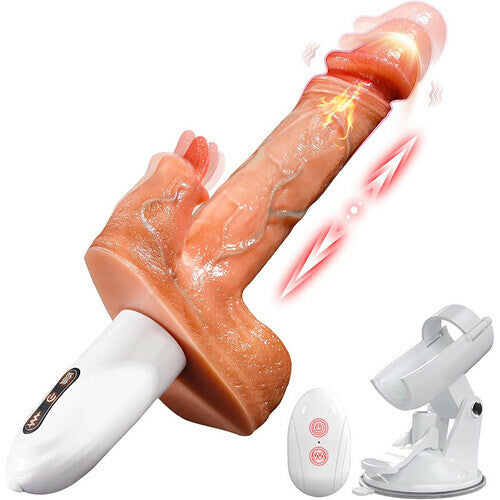 Sex Machine 90° Automatic 11.5 IN Adjustable 8 Thrusting & Vibrating & Licking Dildo for Sale